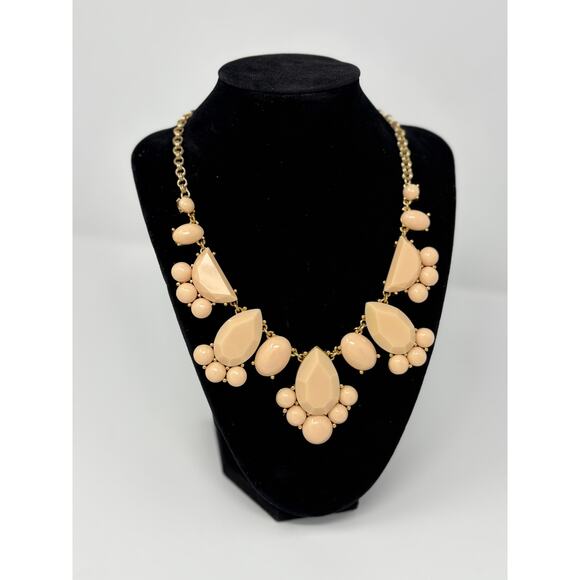 Kate Spade 20" Day Tripper Bib Statement Necklace Adjustable Blush w/ Gold Tone - Picture 2 of 7